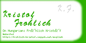 kristof frohlich business card